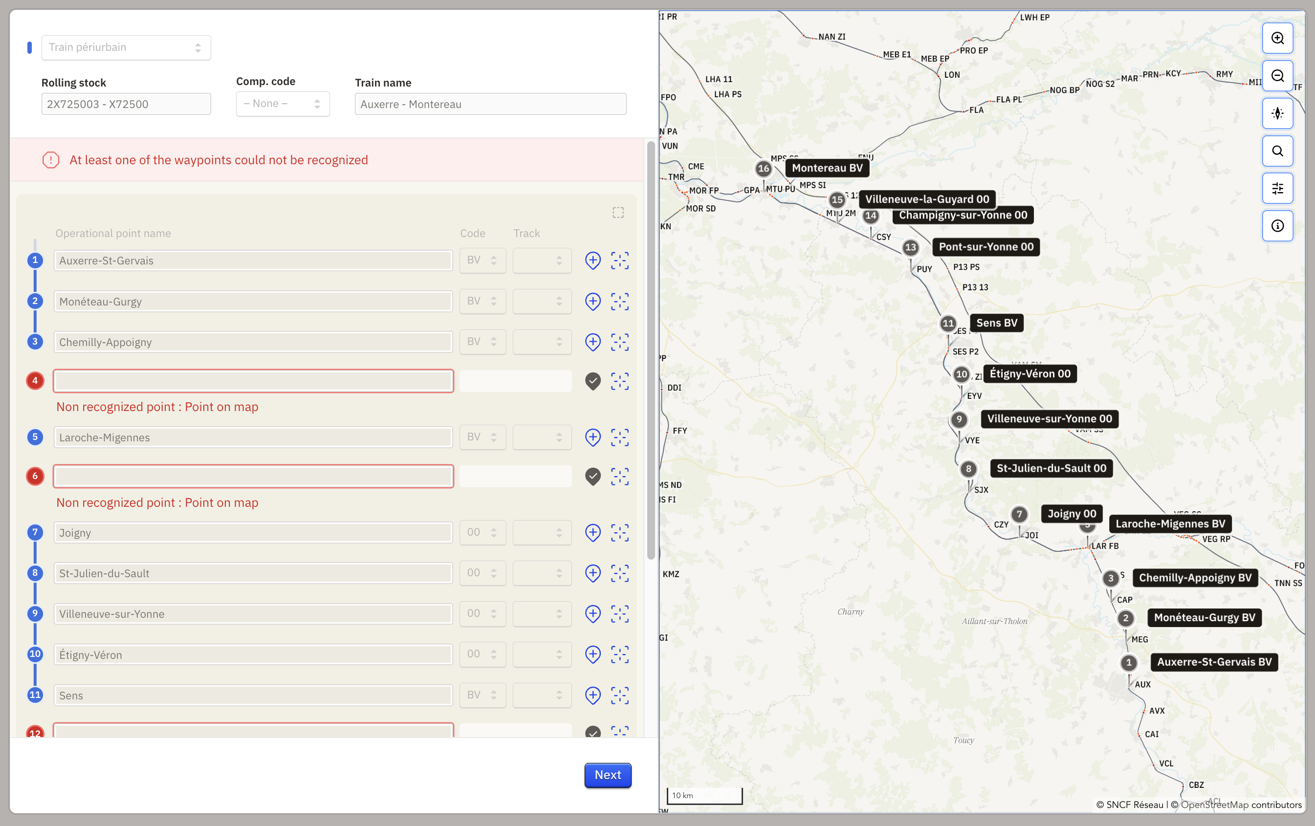 Itinerary modal